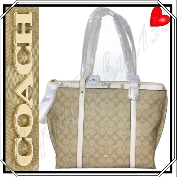 Coach May Tote Signature Canvas Dandelion Flrl Pnt - Picture 7 of 16